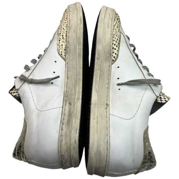 P448 Women's John Perforated Leather & Snake Print Lace Up Sneakers Size 39 - Picture 7 of 9